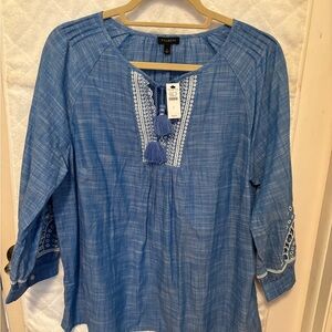 Talbots Blue Women's Top Large, NWT